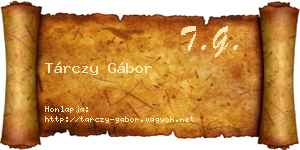 Tárczy Gábor névjegykártya