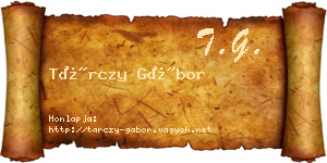 Tárczy Gábor névjegykártya